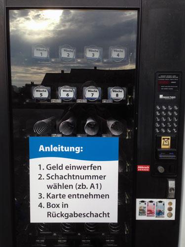 Waschkartenautomat an der Waschhalle